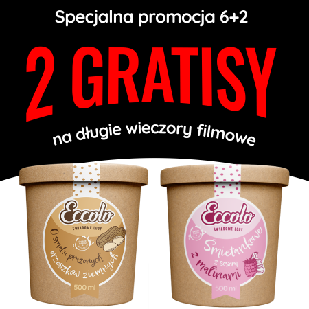 Masło orzechowe i śmietanka z malinami (6+2szt.)